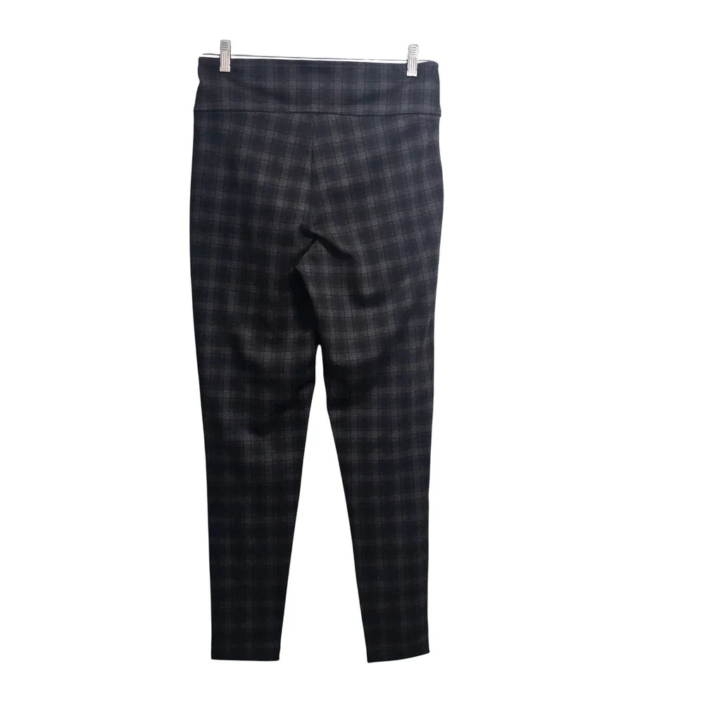 Hope & Harlow‎ Womens Gray Black Plaid Skinny Pull On Pants Career Size M